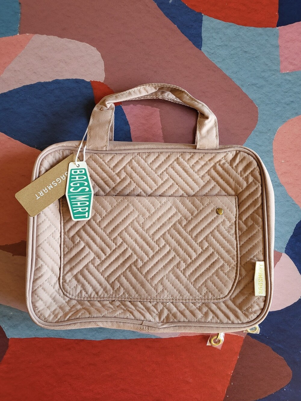 Bagsmart Quilted Pink Travel Organizer Tote